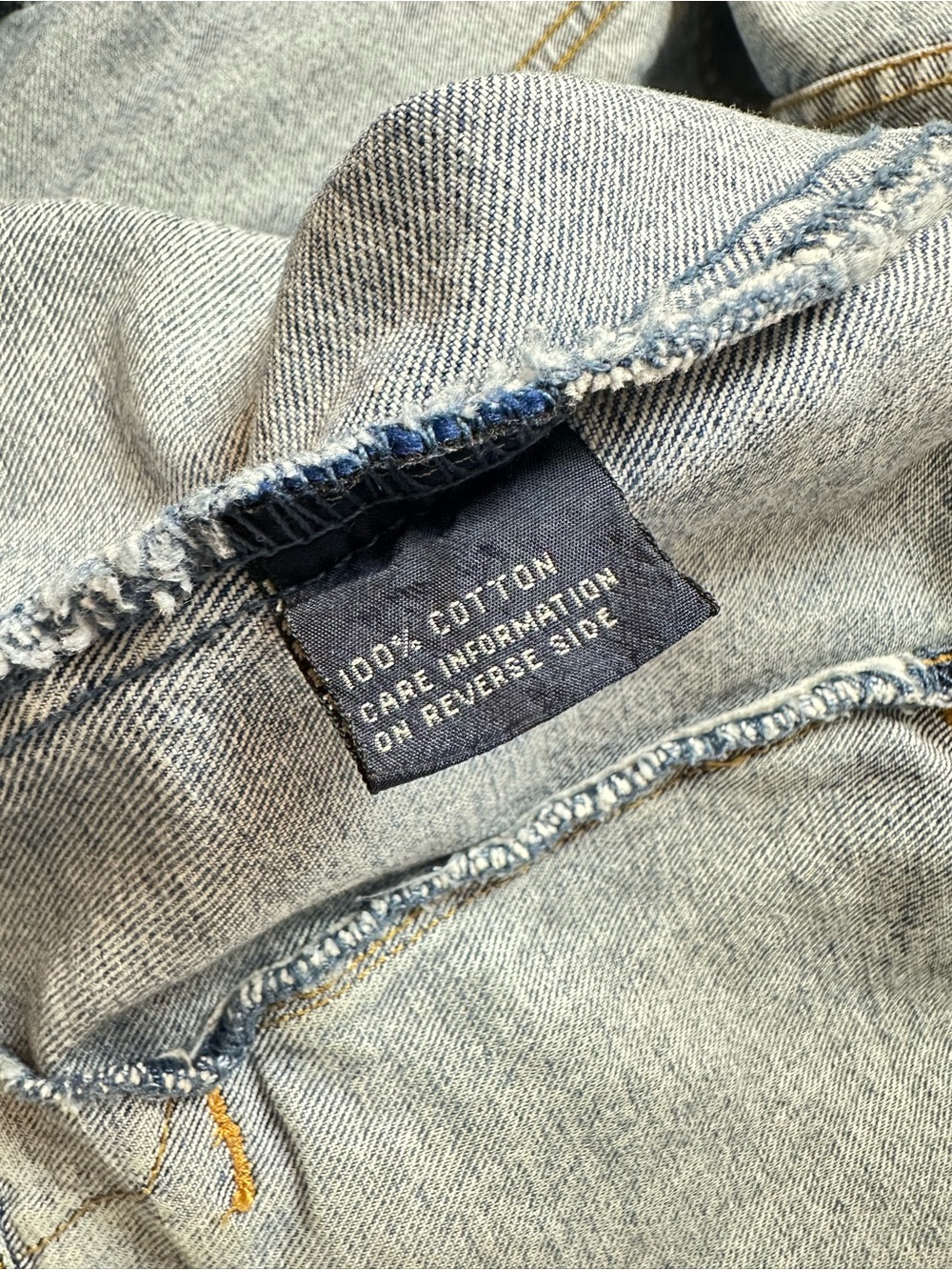 Vintage 90s County Seat Denim Trucker Jacket Made In Hong Kong 100% Cotton XL - Picture 9 of 9